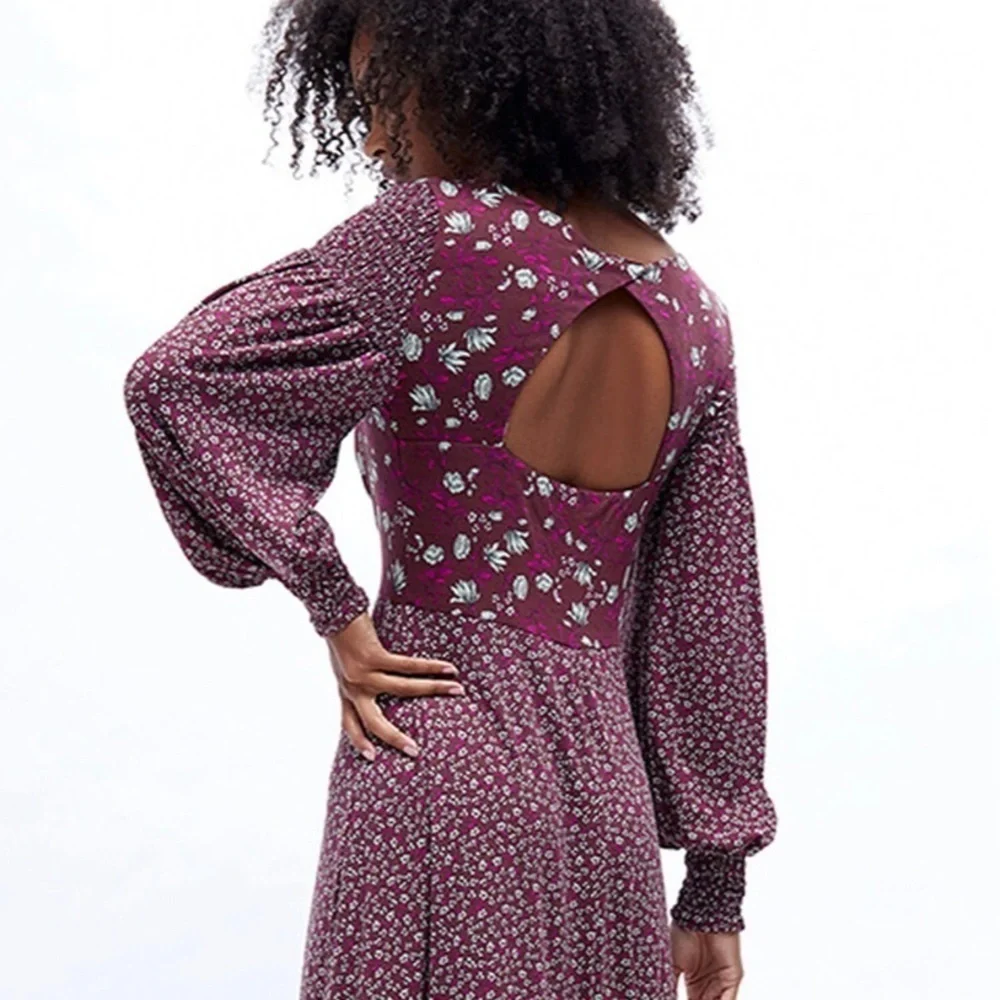 Free People love story maxi dress in winter mixed floral SXS 198$ - Picture 2 of 15